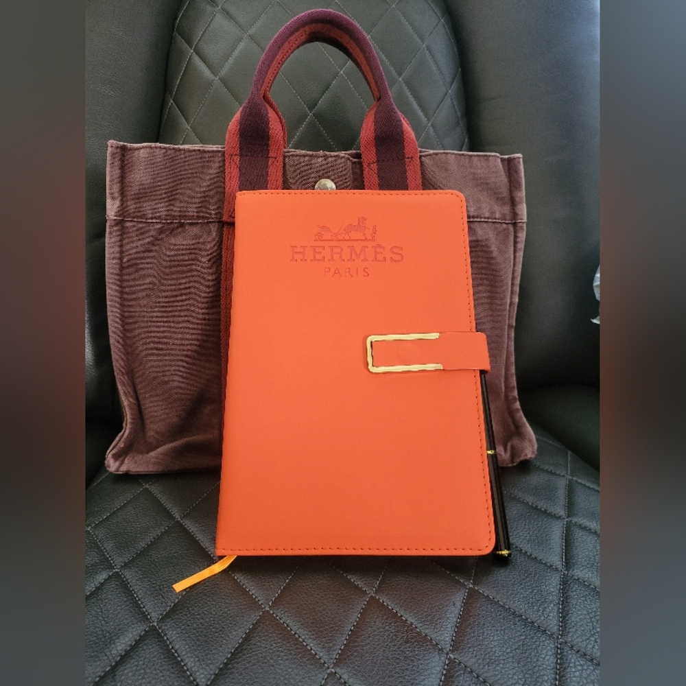 Hermes Brown Small Tote Bag And NoteBook - Picture 4 of 11